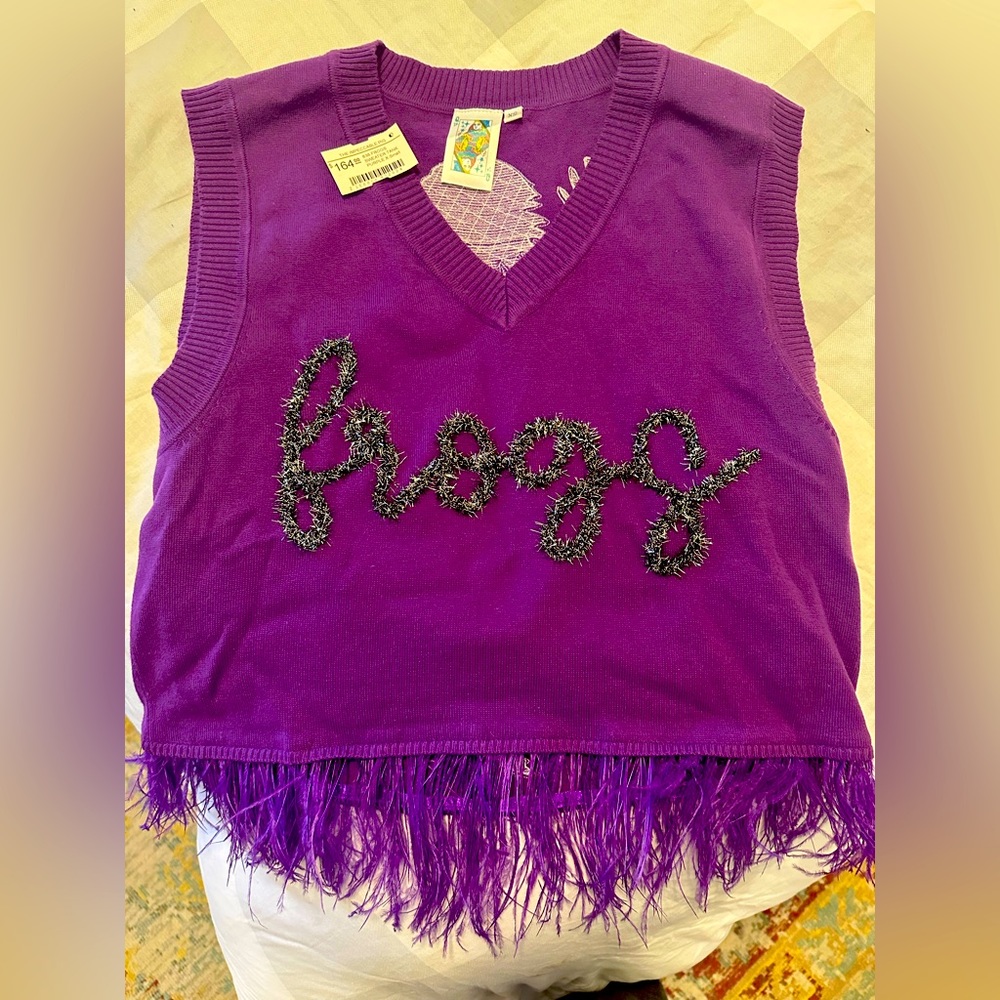 Queen of Sparkles TCU Frogs purple sweater with tags size XS